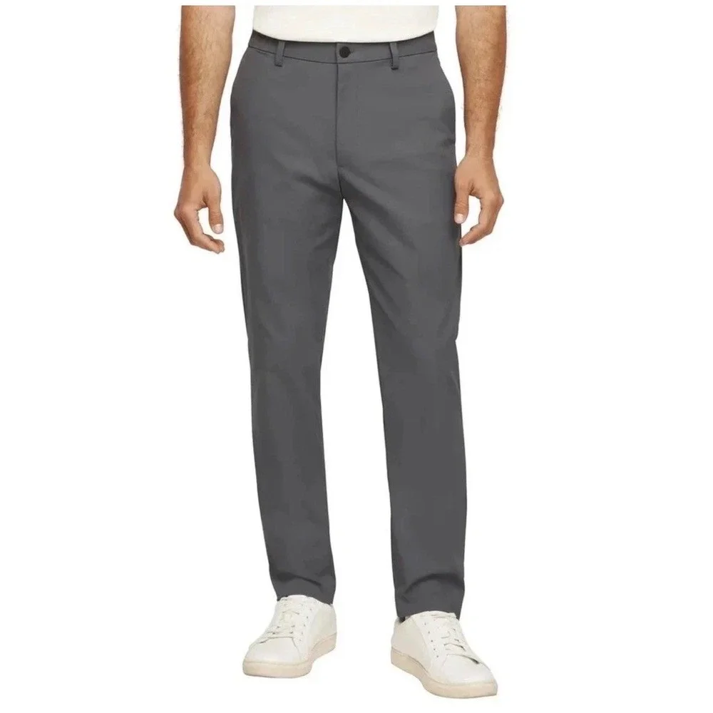 Banana Republic Mens Commuter Flex Pant 40x30 Gray Athletic Fit Water Repellent